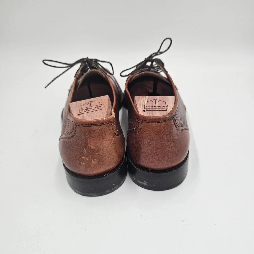 E.T. Wright Men's Brown Perforated Leather Oxford Dress Shoes Size 11B Made...‎